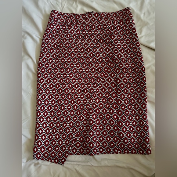 Anthropology Maeve Wiles Geometric Jacquard Faux Wrap Midi Skirt - Picture 6 of 6